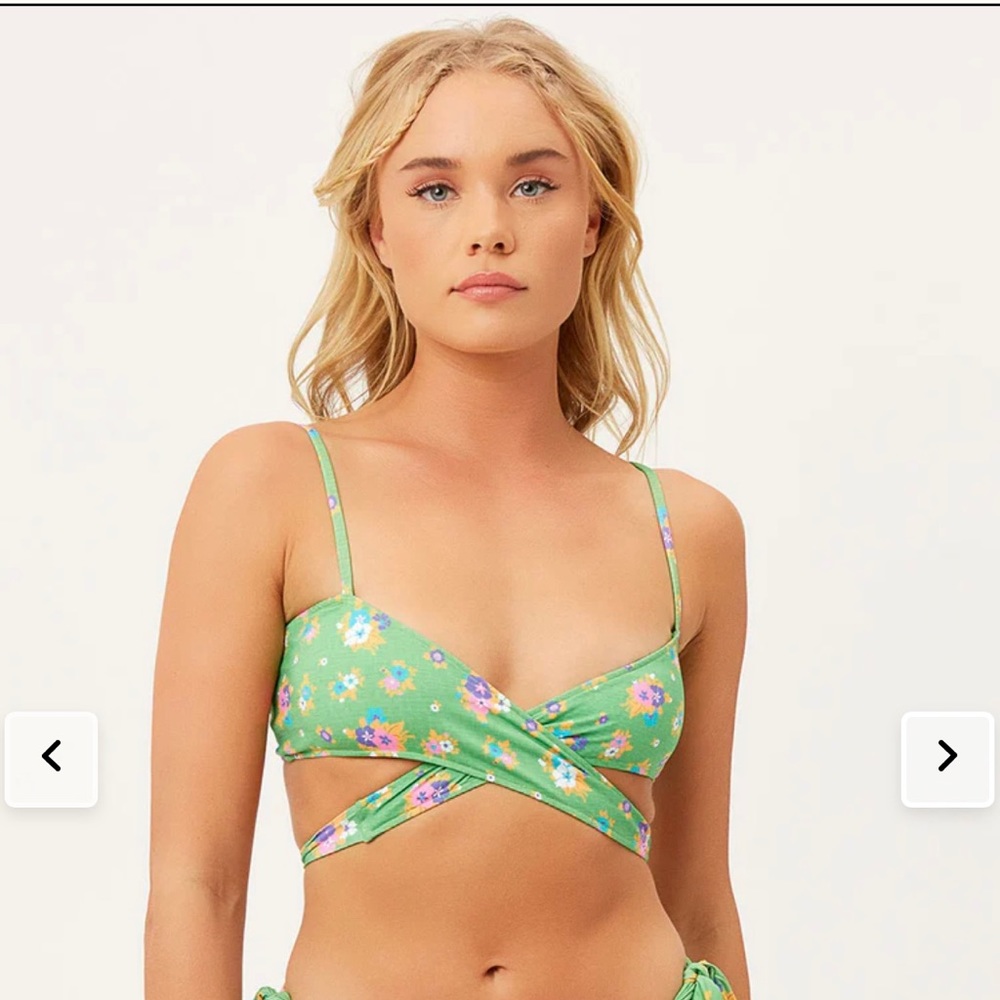 Frankie’s Bikinis size M falcon wrap bikini top